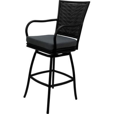 Gris anthracite sur tabouret de bar noir