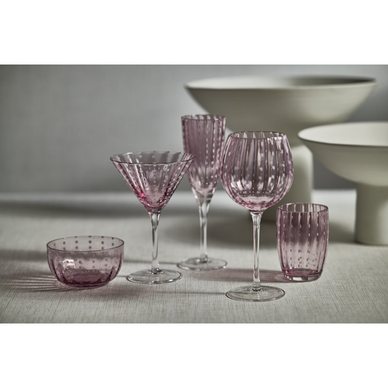 Elegant Purple Glass Champagne Flute Set of 4