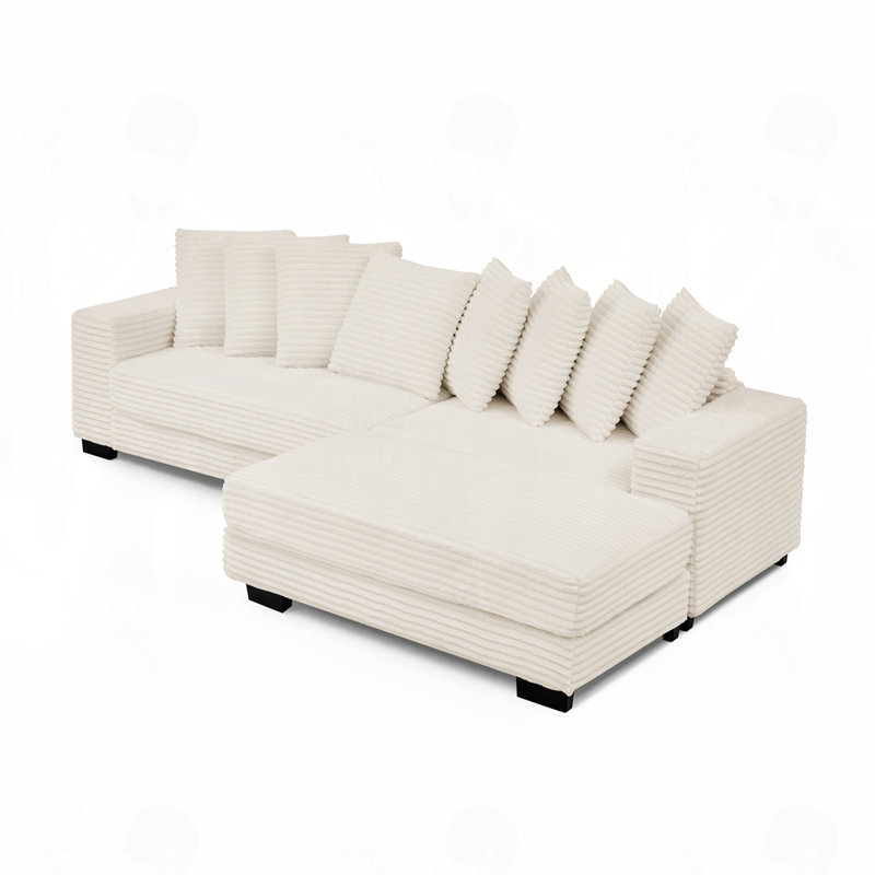 L-Shaped Modular Convertible Sofa, Beige