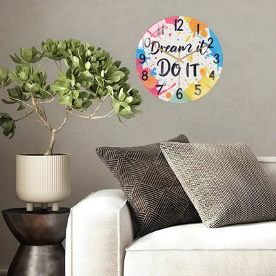 Horloge murale 12 po Motivational Dream It