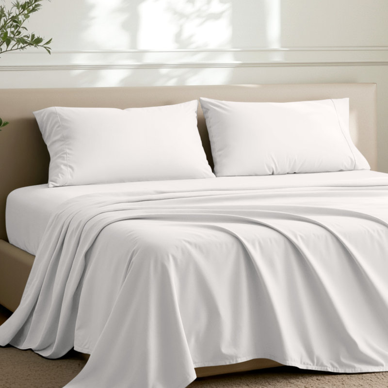 Microfiber Pillowcase Set Envelope Closure, Antique White, Standard Pillow Case