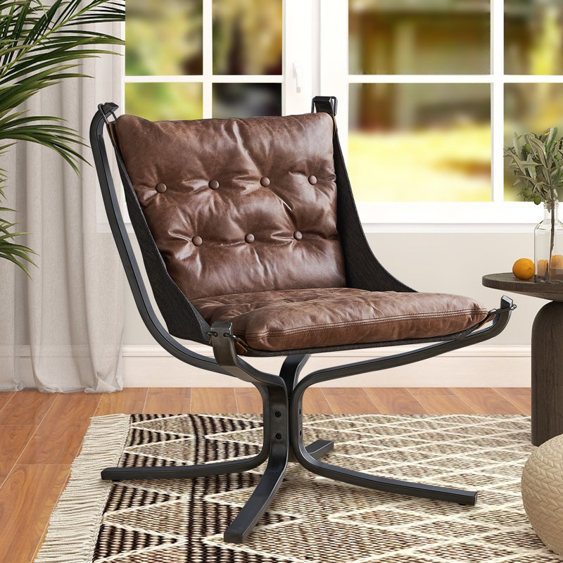 Alyrah 29'' Wide Genuine Leather Accent Chair