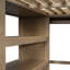 Lit mezzanine en bois avec garde-robe intégré, bureau, tablettes de rangement et tiroirs-898341453