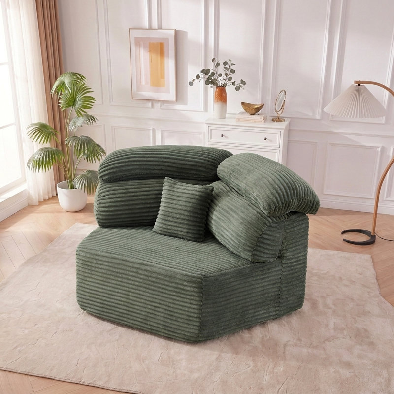 Méridienne de 53 po avec coussin enveloppant, Green