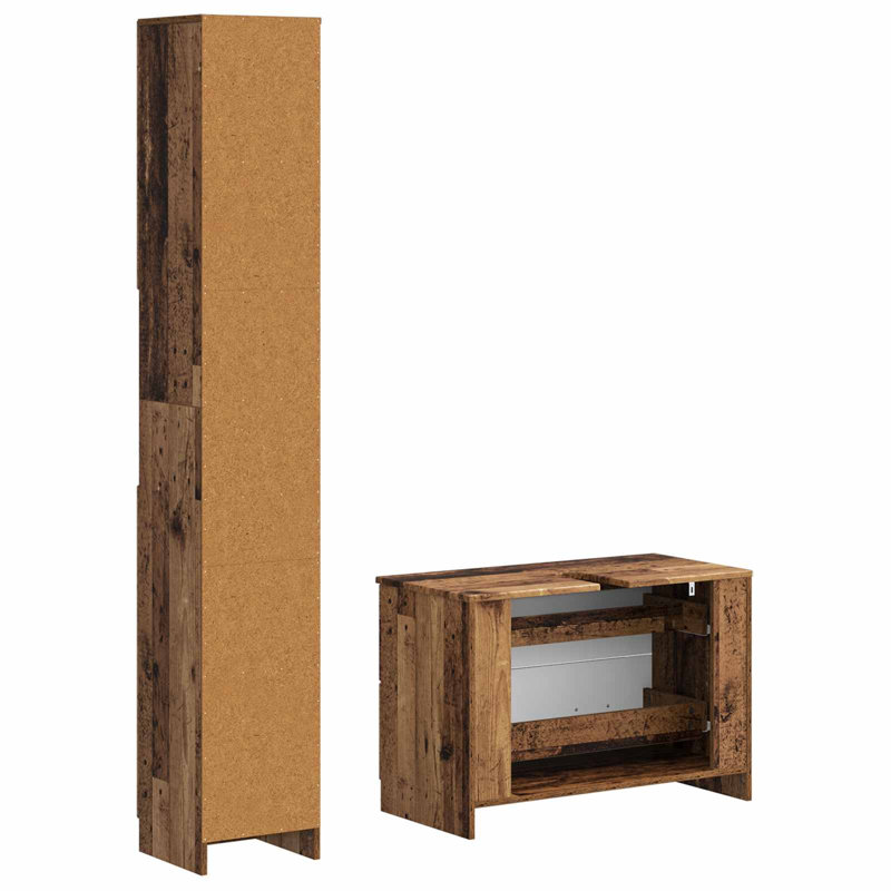 Bathroom Storage Furniture Set, Old Wood