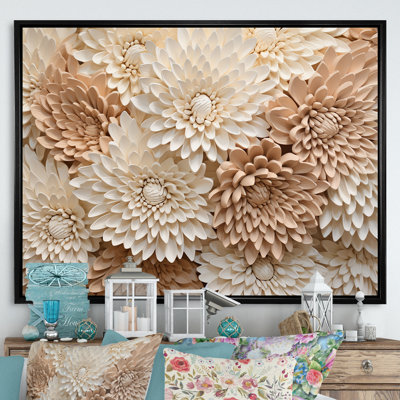" Pure White Chrysanthemums Mosaic III "