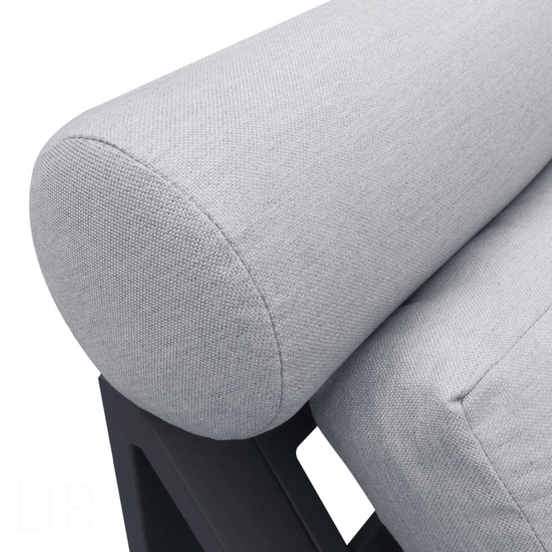 Fauteuil de patio inclinable avec coussins et repose-pieds, coussins souples en tissu imperméable avec structure en aluminium, chaise