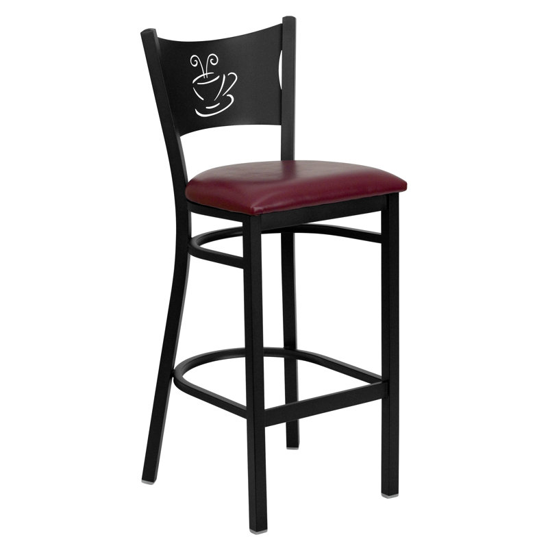 Tabouret de bar 29 po Fairmont Series, Vinyle bourgogne