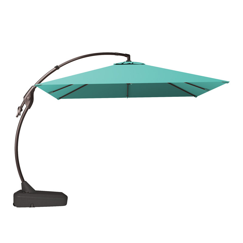 Desiree 9'10" Square Cantilever Sunbrella Umbrella, Canvas Aruba