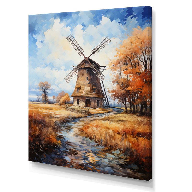 Vangogh The Old Mill, encadré sur toile par Vincent Van Gogh, peinture, 44" H x 34" W, Toile tendue