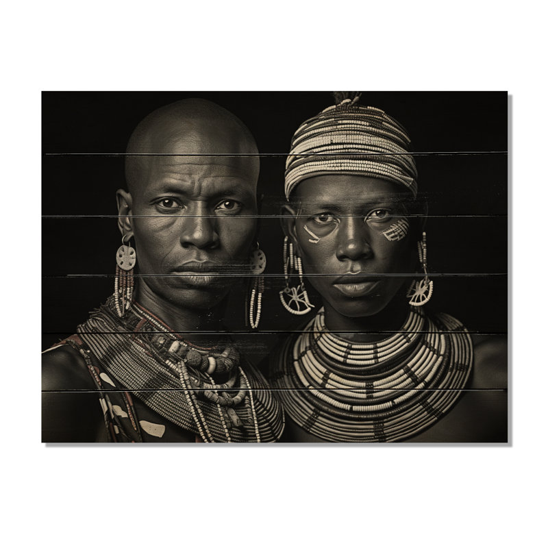 Guerrier africain Maasai sur bois, H 24 po x l 32 po x P 0,78 po