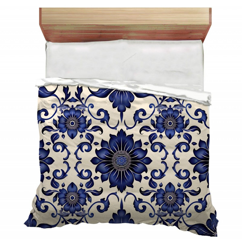 Trendy Floral Plush Microfiber / Polyester Comforter, Twin Comforter