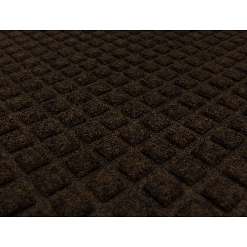 Tapis de porte d'extérieur en caoutchouc recyclé Cairo Grid Impressions, Brun, 2 pi x 3 pi