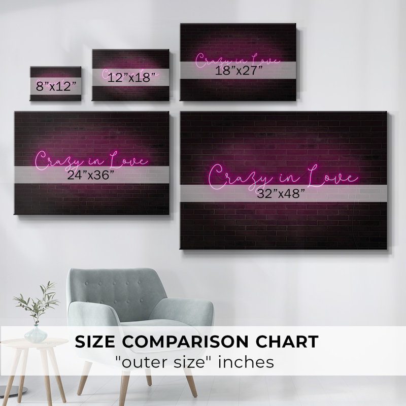 «Neon Love II», toile tendue avec châssis, H 24 po x l 36 po