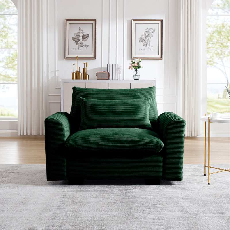 Fauteuil d'appoint Corduroy, Vert