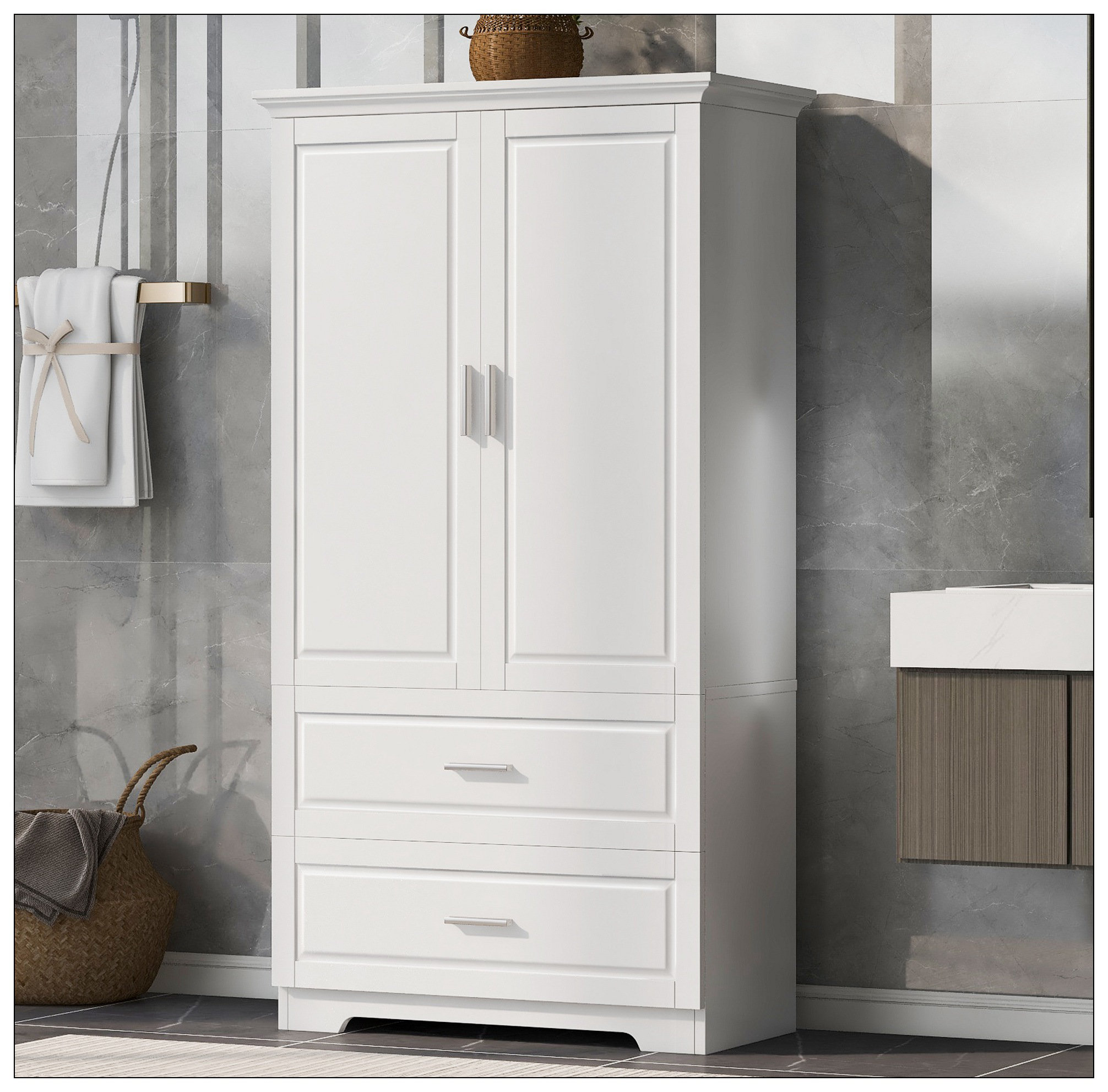 Wildon Home® Bessellieu Tall Freestanding Bathroom Storage with