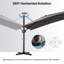 Parasol en porte-à-faux rectangulaire 11 'x 9' avec base lestée-1247967781