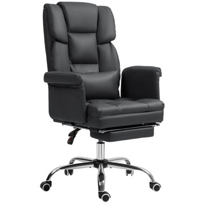 PU Leather Executive Office Chair with Footrest and Lumbar Support by Red Barrel Studio