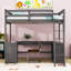 2 Drawers Twin Loft Bed With U-Shaped Desk, Shelves, Cabinet And Guardrails-204018822-204018820