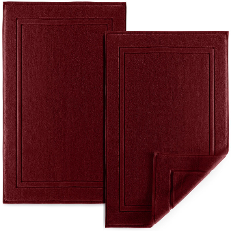 100% Cotton Bath Mat, Burgundy, 34", 22"
