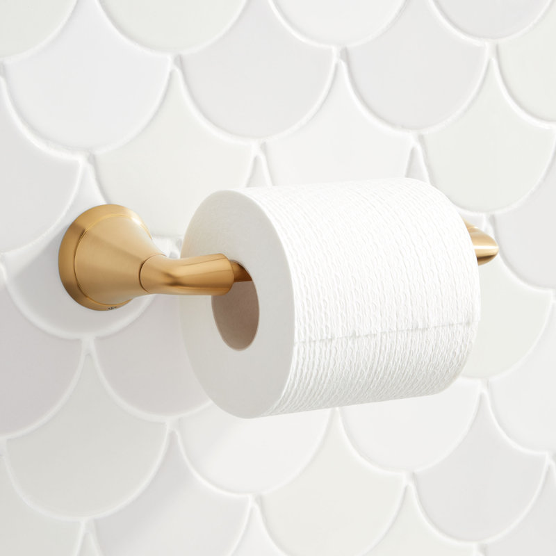 Provincetown Wall Mount Toilet Paper Holder, Brushed Gold