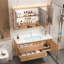 Armoire de salle de bain simple en bois rond