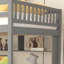 Lit mezzanine double NordWood avec bureau, tablettes de rangement et escalier