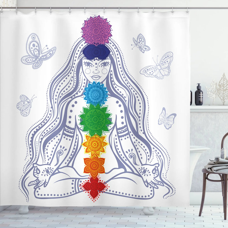 Shower Curtain with Hooks Included, 69" W x 75" H