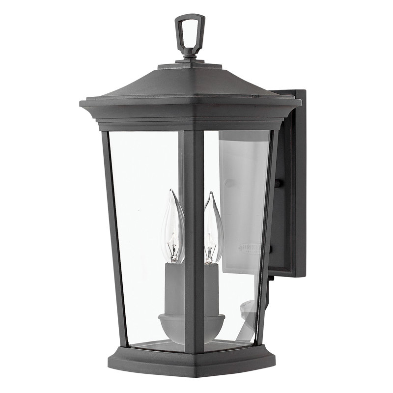 Bromley 2 - Bulb 15.5" H Outdoor Wall Lantern, Museum Black