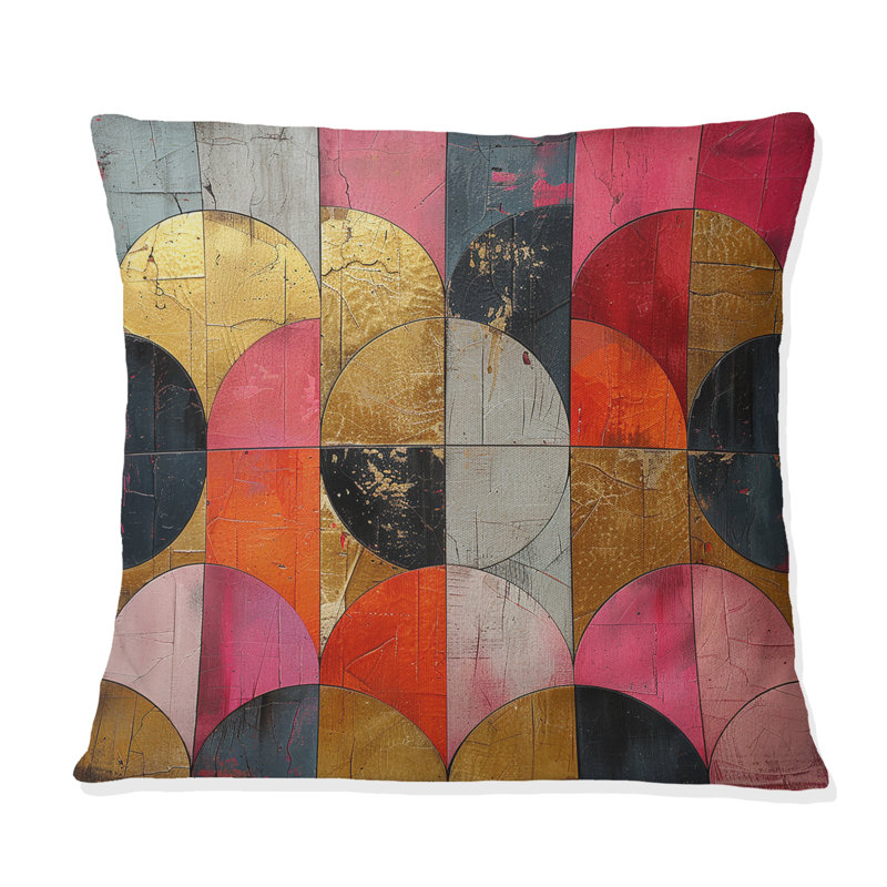 Coussin rétro rétro Mid-Century, H 18 po x l 18 po
