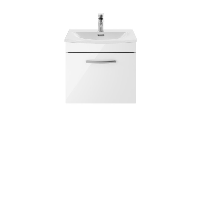 Athena 510 mm Single Vanity with Integrated Basin, Gloss White