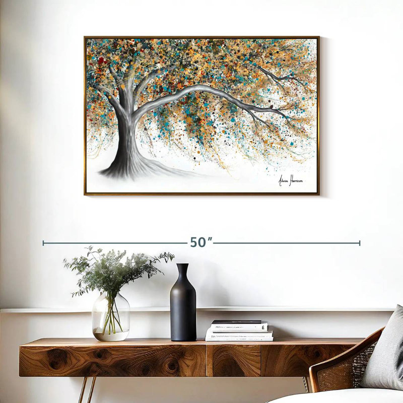 Arbre Western Breeze, Cadre flottant doré, 37 po x 25 po
