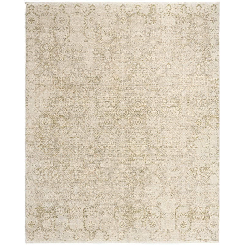 Altair 9' x 12' Beige Green Vintage Indoor Rug, Rectangle 9'" x 12'