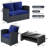 4-Piece Rattan Sofa Seating Group with Tempered Glass Coffee Table and Cushions and Seat Cushions-372501386