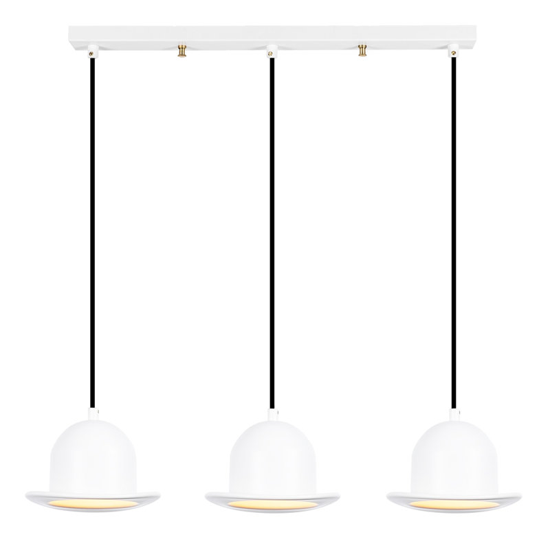 3 - Light Kitchen Island Pendant, White