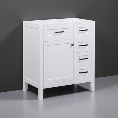 Bathroom Vanity Without Sink, Cabinet Base Only, Bathroom Cabinet With Drawers, Solid Frame And MDF Board