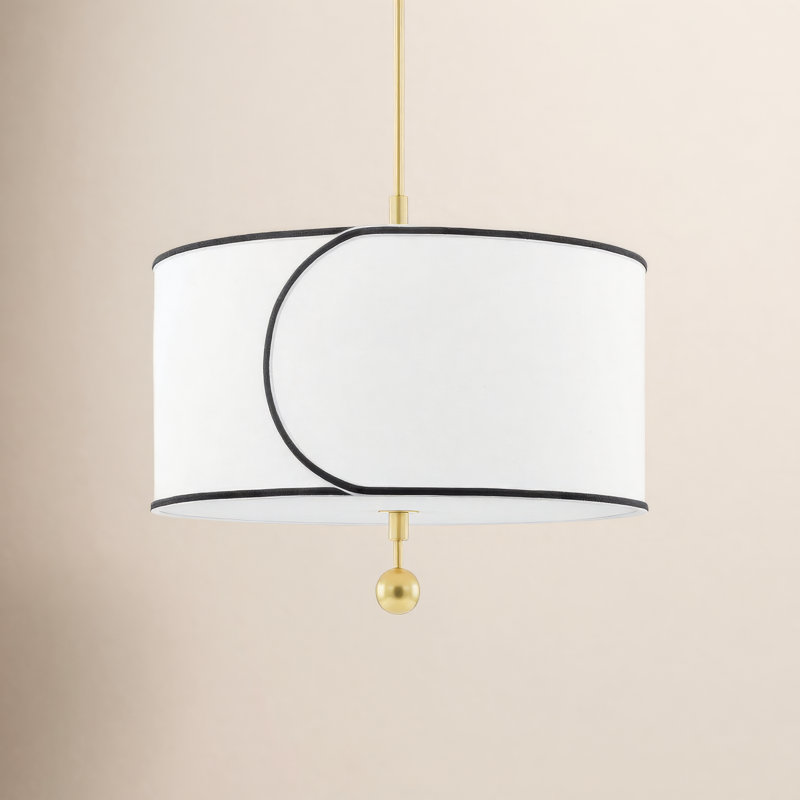 Lustre tambour 3 lumières Hampshire, Laiton vieilli