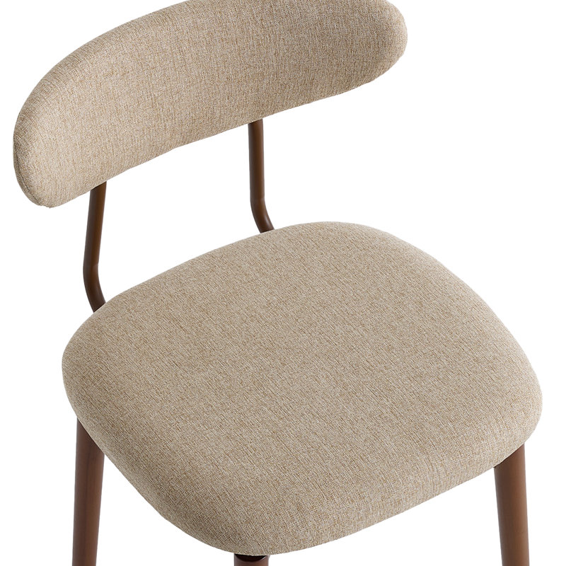 Ensemble en coton et lin avec chaises de salle à manger en bois à dossier incurvé (lot de 6), Sand