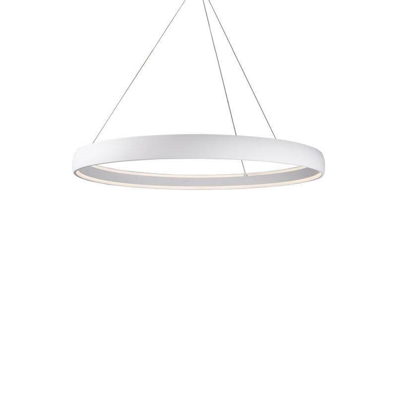 Sleek Circular Halo 52" White Aluminum LED Pendant