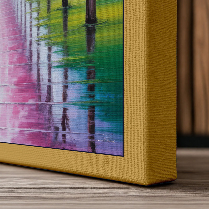 Blossoms Under Glass Romantic - Wrapped Canvas, 18x12 - 45.7 x 30.5 cm, Ochre Border