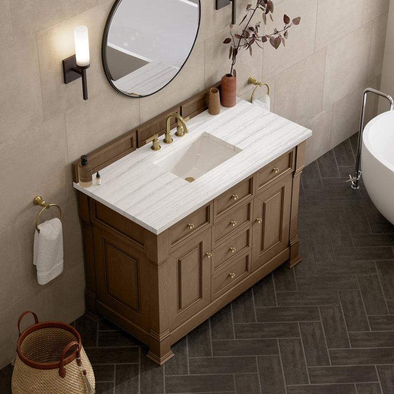 Brookfield 47.75'' W Single Bathroom Vanity Base, Pecan