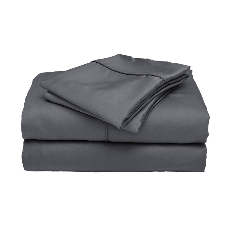 Ensemble de draps Sateen, Ensemble de drap pour taille de lit simple TG avec, Slate