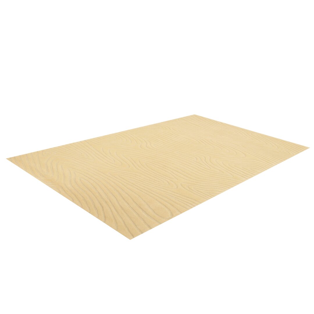 Handgefertigter Teppich Zen in Beige