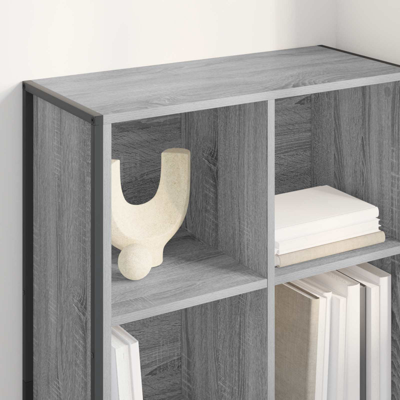 108cm H x 68cm W Steel Book Cabinet Bookcase, Grey Sonoma