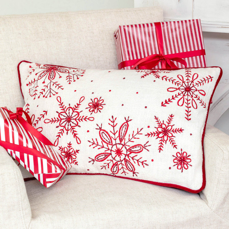 Embroidered Cotton Throw Pillow