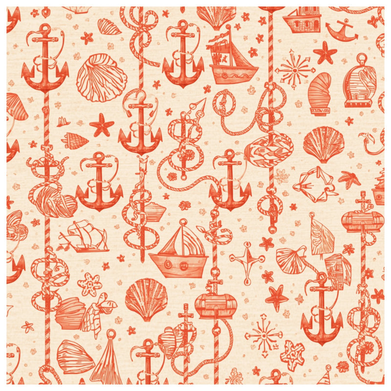 Tapis de bain Nautical Anchor Shells, L 24 po x L 17 po