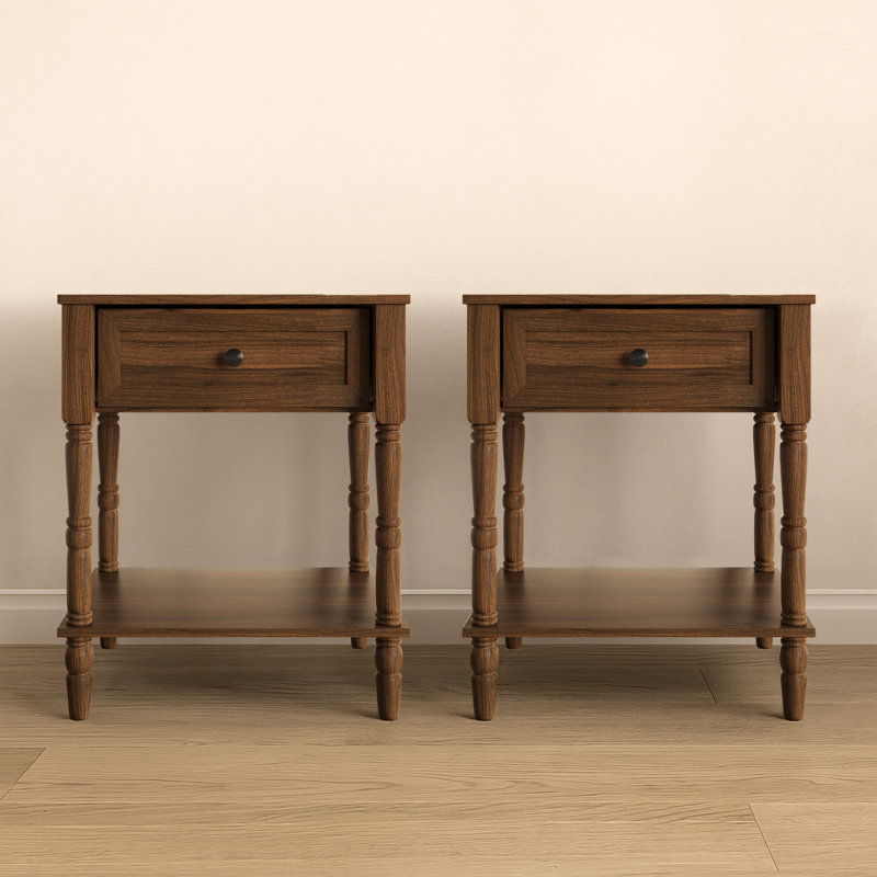 Ruston 1 Drawer Nightstand (Set Of 2), Brown