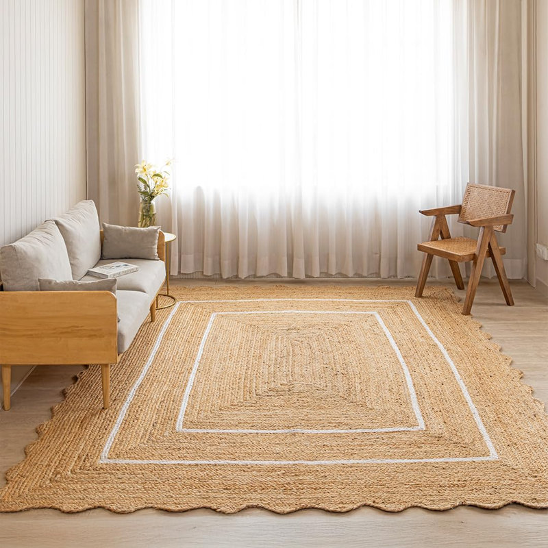 Wave Scalloped Christensen | 8' x 10' | Off White & Natural