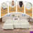 Wauseon 107.1"W Chenille 3 seater sofa with One Ottoman and Removable Ruffles Pleats Skirts and Spindle Legs-782239528