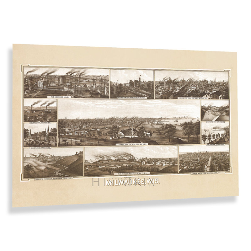 «1882 Milwaukee Wisconsin» sur, H 24 po x l 36 po